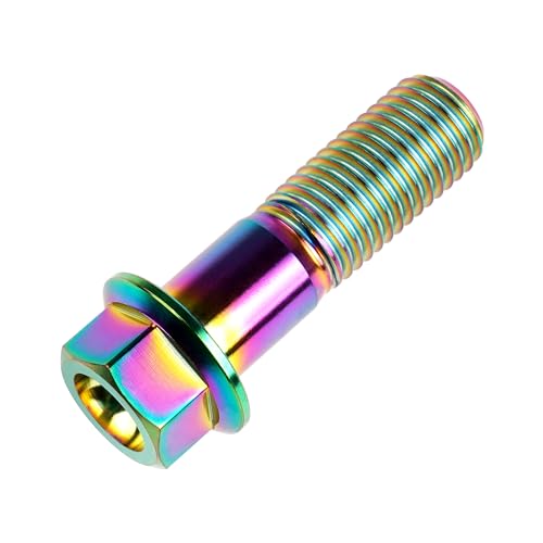 Image of Titanium Bolt M12 30 35 40 45 50 55 60 65 70 75 80 85 90mm Hex Small Flange Head for Motorcycle Car Modification Pack of 4 (M12x40mm Pitch 1.5, Multicolored)