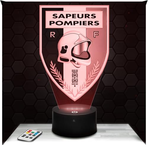 Lampephoto.fr - Lampe 3D Logo Pompier Décoration Soldat Du Feu 18, Idée Cadeau Homme Femme, Objet Logo Pompier Veilleuse LED Adulte Décoration Chambre, Idee...