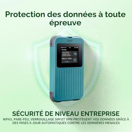 Acer Connect M4E Router Portatile 5G Dual Band Wi Fi 6 Hotspot Mobile - vue 5