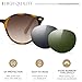 SUNGAIT Retro Round Sunglasses for Women Men: Unisex Vintage Trendy Shades – UV400 Protection Classic Designer Style (Matte Amber Frame/Brown Gradient Lens) SGT6801-SHPSC