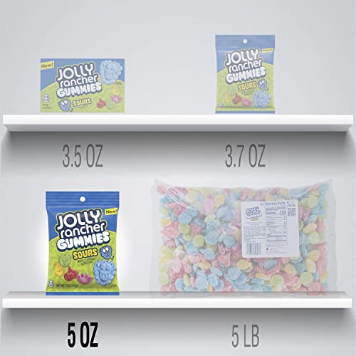 Jolly Rancher Sours Assorted Fruit Flavored Gummies Candy, Movie Snack, 5 Oz Bag #TOP1