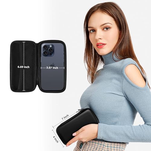 Image of iMangoo Travel Essential Electronics Organizer Charger Case Carrying Pouch | 6.5x3.2x1 inch Power Bank Tech Accessories Protective Storage Shockproof Portable Purse Men Women School Office Trips Must Have