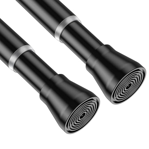 AIZESI Adjustable Spring Tension Curtain Rods 2Pcs, 45-77"