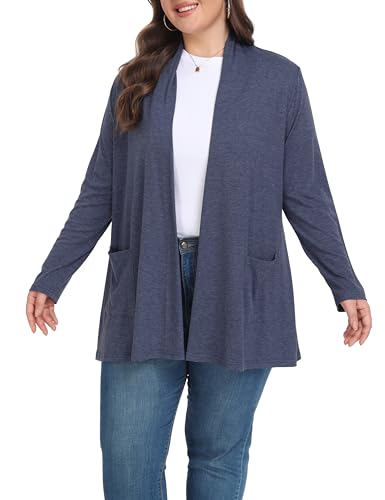 Image of Shiaili Long Plus Size Cardigans for Women Easy to Wear Open Front Clothing
