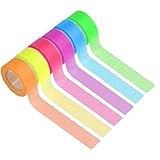 NEWEST 6 Rolls Highlighter Tapes, Removable Fluorescent Tapes Transparent Marking Sticker for Teachers...