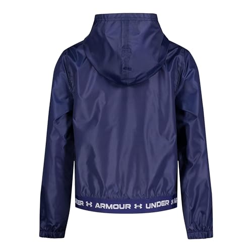 Image of Under Armour girls Windbreaker, Zip-up Jacket, Water Repellent and Windproof