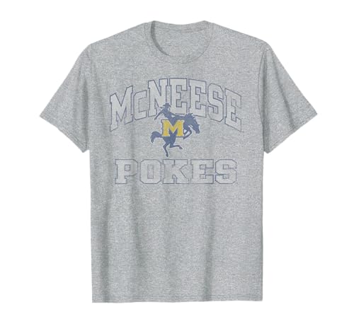 McNeese State Cowboys Vintage Worn Gray Officially Licensed T-Shirt