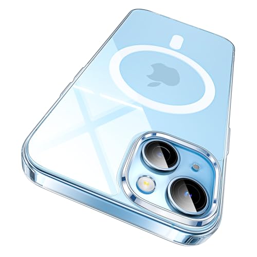 Cover per iPhone 15 Plus Resistente allIngiallimento & Antimpronte Compatibile con MagSafe Protezione Militare Retro ai Graffi Custodia Magnetica per 15 Plus Trasparente