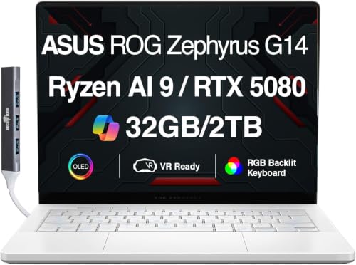 Image of ASUS ROG Zephyrus G14 AI Gaming Laptop 14.0 inch 120Hz OLED 2.8K Display