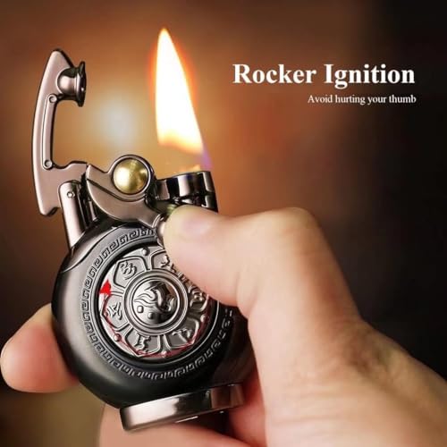 Bsdurable Vintage lighters, Reusable Trench Cool lighters, Suitable for Birthday Gifts for Men's Fathers and Husbands (Free of Butane Gas) - Image 6