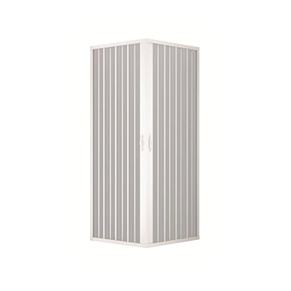 Duschkabine aus PVC, 2 Seiten mit Ecköffnung zum Aufklappen, Weiß, 75 x 90 cm, Höhe 185 cm – Bild 6