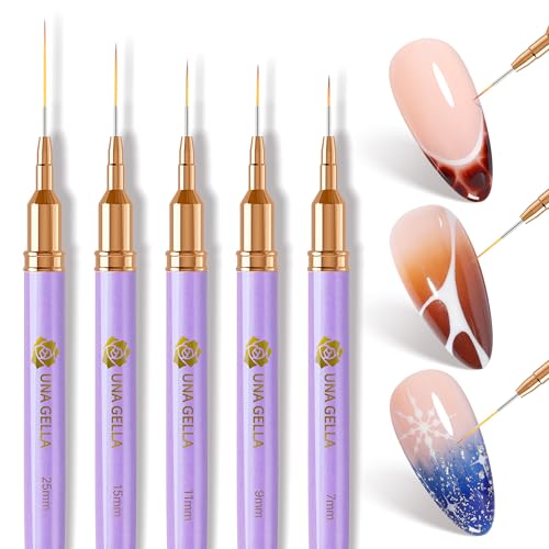 UNA GELLA Nail Art Pens Metallic, Liner Brushes Set For Nail Art ...