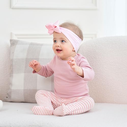 Image of Baby Long Sleeve Shirts Infant Toddler Tshirt Ribbed Undershirts for Girls Boys Clothes 6 Months-3 Years