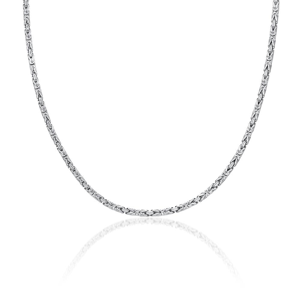 Rhodinierte Silberkette: Königskette 2mm aus 925 Silber JEWLIX