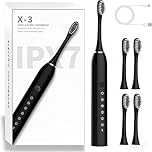 Sonic Electric Toothbrush-6 Modes, 4 Replaceable Brush Heads,42000 VPM Ultrasonic Toothbrush,USB Fast Charge & 30-Day Battery,IPX7 Waterproof, Rechargeable Power Toothbrush for Adults & Travel
