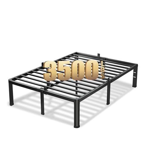 VIPSHOW 20 Inch Full Size Bed Frame, 3500Lbs Heavy Duty Metal Platform with Round Corner Legs Mattress Slide Stopper, Steel Slat Support No Box Spring Needed, Noise Free, Non-Slip, Easy Assembly by VIPSHOW - Used condition - US$82.07