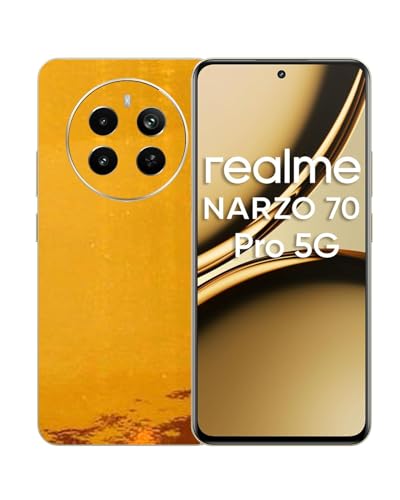 Image of Compatible with Realme Narzo 70 Pro 5G Back Skin Sticker /Vinyl wrap /Protective Film Mobile Skin Gold Chrome by Candeal Mizhan (only Back)