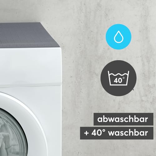 Tabletop Waschmaschinenauflage rutschfest in 60 x 60 cm - zuschneidbare Weichschaum Auflage in grau als Abdeckung für Waschmaschine & Trockner - Waschmaschinenabdeckung MADE IN GERMANY