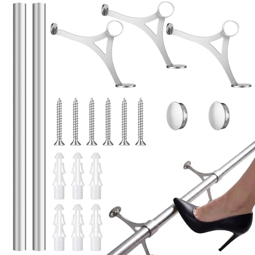Zonon 6 ft Bar Foot Rail Kit, Silver Undercounter Mount Hardware and Tubing