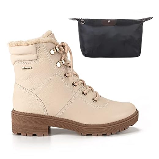 Kit Bota Coturno Dakota Feminina Valais Tratorada Forro em Lã G4972 + Necessaire