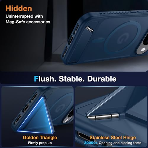 Image of for Google Pixel 10 Case /Pixel 10 Pro Case with MagSafe[Invisible Kickstand][Charge While Standing][Military Shockproof] Translucent Matte Soft Silicone Bumper Pixel 10 /10 Pro Phone Case,Blue