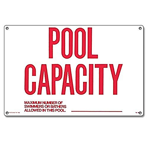 Poolmaster Sign for Residential or Commercial Swimming Pools, Pool Capacity