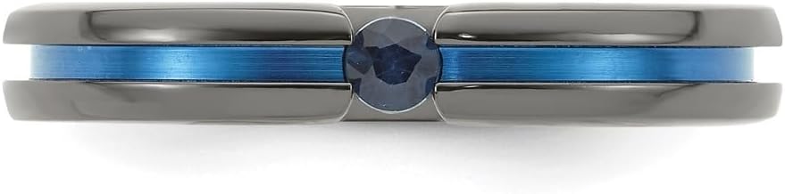 Diamond2Deal Titanium Sapphire and Blue Anodized Engagement Wedding Band Ring Size 12
