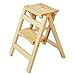 Stołki z drabiną schodową Drewniany przenośny stołek składany z 2 stopniami Idealny do domu, biura, magazynu Drabina na krzesła Stojak na krzesła Ruchomy stołek na książki Półka na książki | Stojak na rośliny (A)