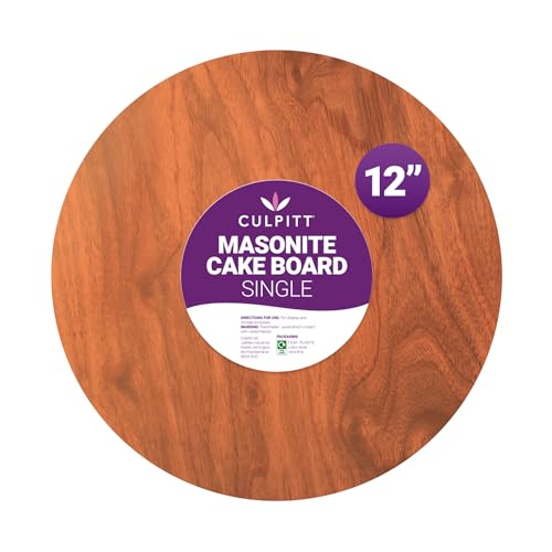 Culpitt 12 Wood Effect Cake Board Extra Strong Masonite Round 5mm Thick | 30cm | 12 Inch Round