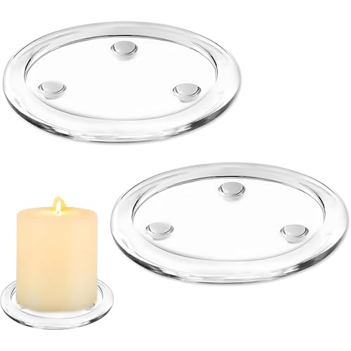 Glas-Runde Kerzenteller Untersetzer, 2 Stück 10 cm/4 Zoll Transparent Kerzenständer aus Glas, für Hochzeiten, Partys, Kerzen, Küche, Esszimmer Glas-Runde Kerzenteller Untersetzer, 2 Stück 10 cm/4 Zoll Transparent Kerzenständer aus Glas, für Hochzeiten, Partys, Kerzen, Küche, Esszimmer