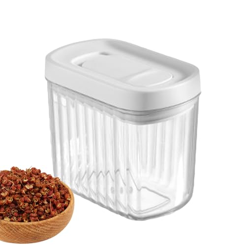 Recipientes herméticos para almacenamiento de alimentos, de almacenamiento de cereales con tapa sellada segura, lata transparente apilable para productos secos, organizador de cocina para
