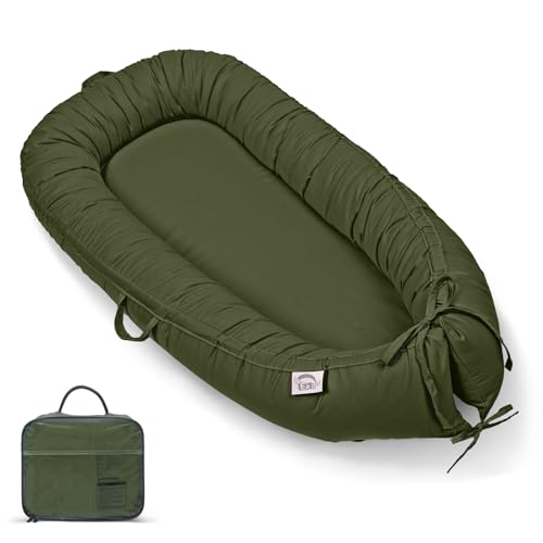 Image of EAQ Baby Lounger, Infant Lounger for Newborn,Portable Baby Nest Cover Breathable & Soft, Newborn Essentials