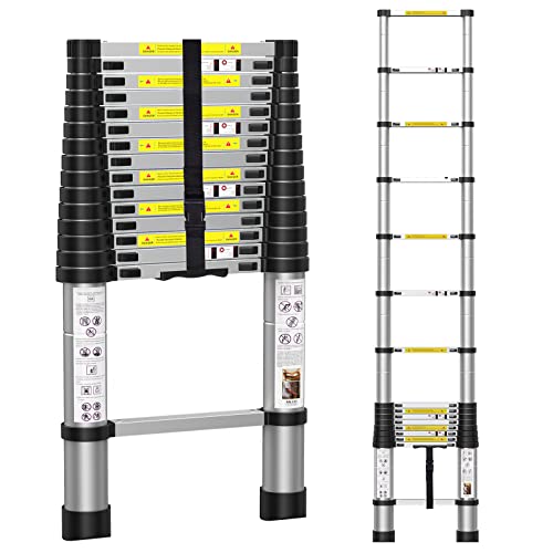 Boweiti 15.5Ft Telescoping Ladder, Aluminum Collapsible Ladder W/Non-Slip Feet, Lightweight Rv Compact Ladder, Telescopic Ladder For Rv, Household, Outdoor, 330Lbs Capacity Extension Ladder (4.7M) #TOP12