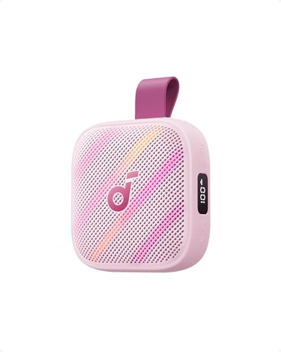 Soundcore Boom Go 3i d'Anker Enceinte portable, son puissant de 15 W, 24 h de lecture, IP68, BassUp 2.0, batterie externe d'urgence, Bluetooth 6.0, haut-parleur étanche, rose