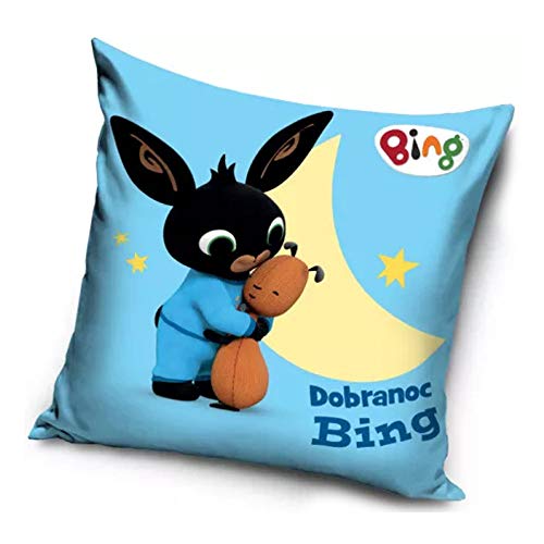 NADA HOME Funda de cojín de microfibra estampada oficial Bing 40 x 40 cm 1883 azul Cover