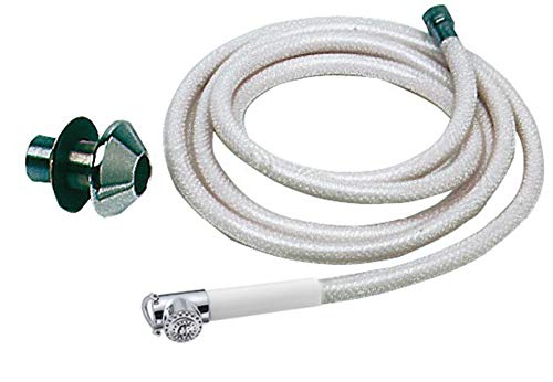 Douchette à bouton blanche Osculati avec tuyau PVC de 2,5 m pour pont de bateau