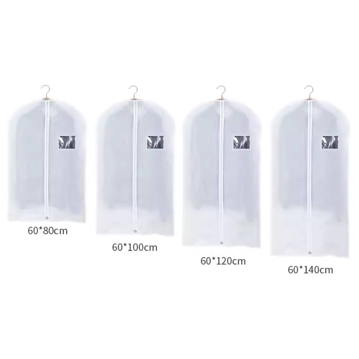 Fundas Ropa Funda Traje Paquete De 4 Bolsas De Almacenamiento De Ropa, Bolsa De Traje, Fundas De Abrigo De Viaje, Protector Con Ventana Transparente Para Uniforme De Chaqueta De Vestir Bolsas Para Gua