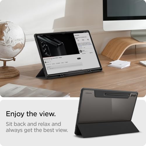 Image of Spigen for Galaxy Tab S10 Ultra Case (2024), Galaxy Tab S9 /S8 Ultra Case (2023 /2022), Ultra Hybrid Pro Protective Tri-Fold Cover with Transparent Back and S Pen Holder, 14.6 inch, Black