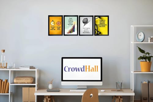 Image of CrowdHall Motivation Photo Frame | Motivation Frame | Motivational Quotes Wall Art for Living Room, Home Decor, Bedroom, Office. (Size 13 X 17 inch, 4 Frame Combo) (6.5 x 8.5 Each Frame Size)