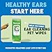 TropiClean Dog Ear Wipes, Dog Ear Cleaner, Soothing Itch Relief, Gently Removes Wax and Debris, Odor Eliminating, Safe for Daily Use, Cat Safe, 50ct.
