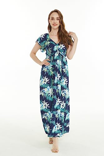 Image of Family Matching Hawaiian Clothes, Orchid Breeze Navy | Lightweight 100% rayon • Family matching outfits • Beach vacations • Luaus • Cruises • Family photos