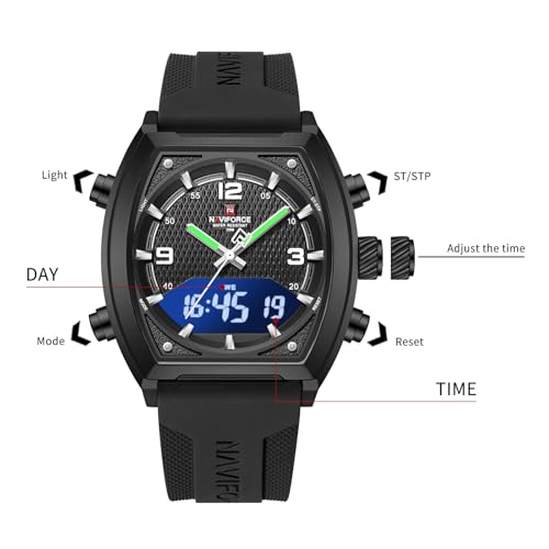 Image of NAVIFORCE NF9242 Dynamic Racing Style Multifunctional Analog-Digital Watch