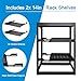 RackPath 16U Open Frame Network Rack with 2X 14in Vented 1U Shelves Rear Support, Wall Mount/Floor Standing Network Cabinet, Heavy Duty 150 lbs Capacity for IT & AV Gear, Audio and Video Device