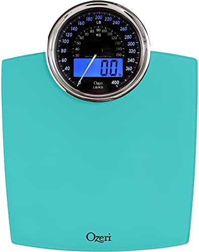 Ozeri Rev (400 lbs / 180 kg) Bathroom Scale with Electro-Mechanical Weight Dial and 50 gram Sensor Technology (0.1 lbs / 0.05 kg)