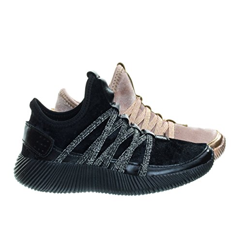 Remy18k 4kBlack Lace up Rock Glitter Fashion Sneaker for Children/Girl/Kids -9