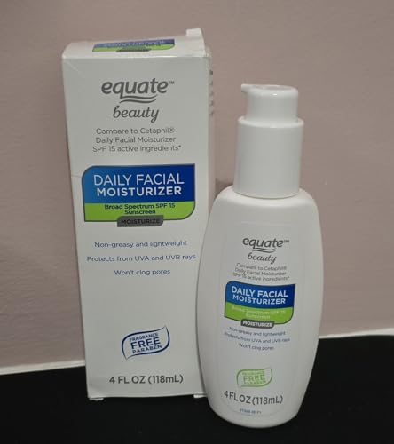 Generic Equate Beauty Daily Facial Moisturizer, SPF 15 Broad Spectrum Sunscreen, Non-Greasy, Fragrance Free, 4 Fl Oz