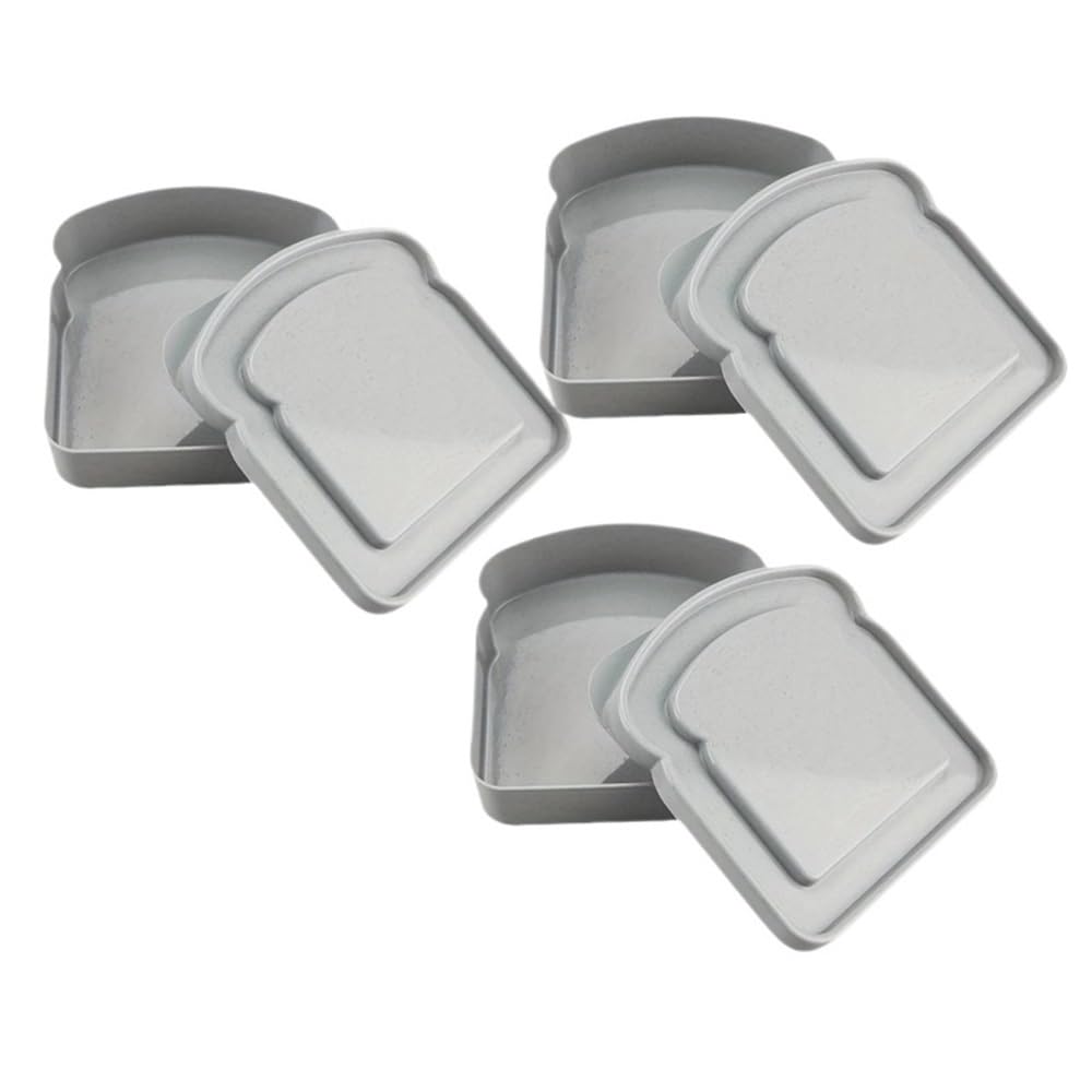 Missffcat 3pcs Portable Silicone Lunch Box – Reusable Sandwich Container with Lid for Office & Picnic(Grey 3pcs)