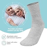 Aomig Men's Extra Wide Loose Fitting Diabetic Socks, 6 Pairs Smart Durable Sock for Big Foot Non Elastic Cuff Soft Comfort, Diabetic Socks for Swollen Feet Ankles Legs Smooth Toe With Stretch Seamless - Image 4