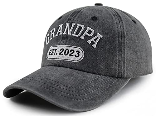 New Grandpa Gifts For Men, Funny Grandpa Est 2023 Hat, Adjustable Embroidered World's Best Grandfather Baseball Cap, Fathers Day Retirement Birthday Gifts For Grandpa Dad Papa Husband Friends Brother #TOP1
