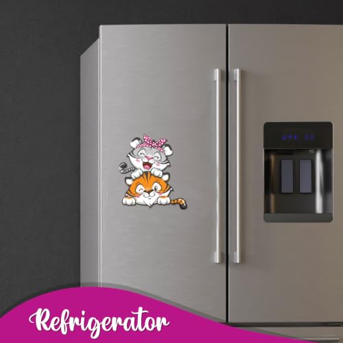 Image of Bhai Please Tiger Couple Theme Wooden Fridge Magnet - Couple Gift